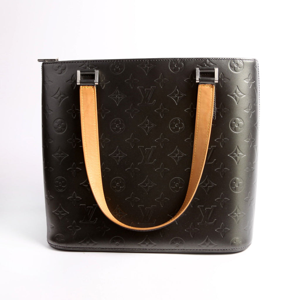 Stockton Monogram Mat Leather Gray