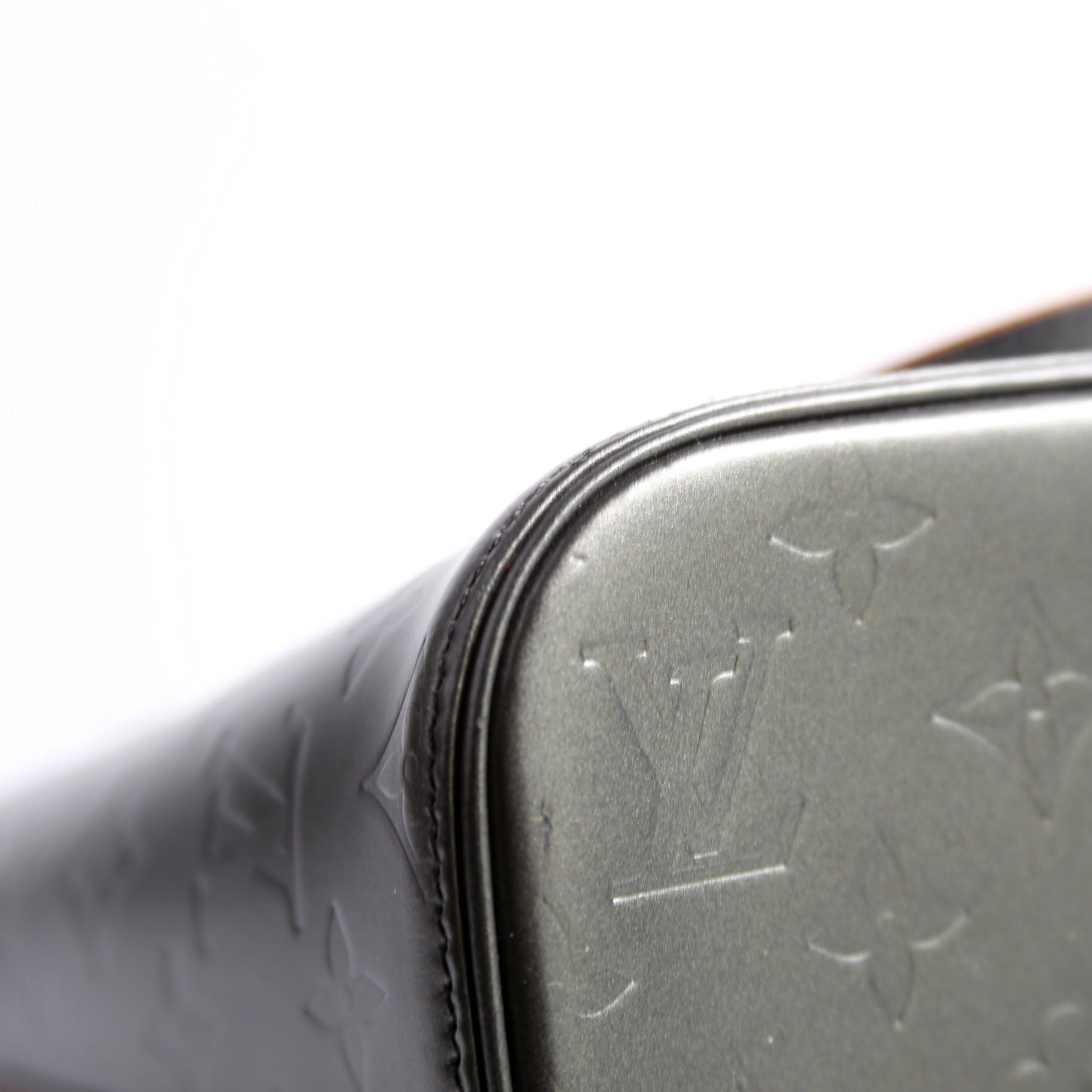 Stockton Monogram Mat Leather Gray