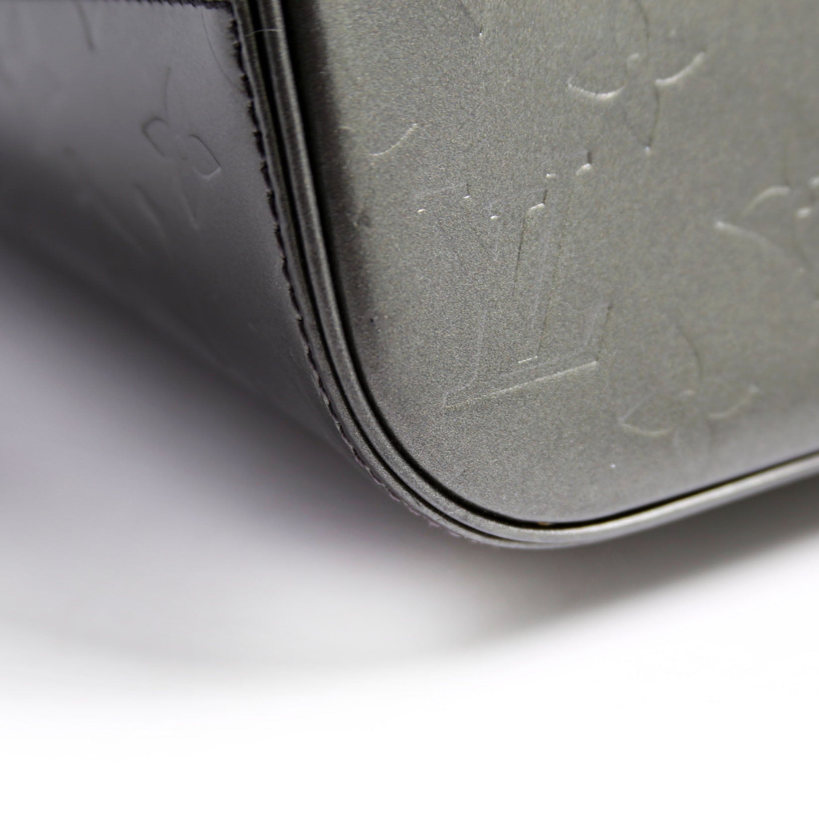 Stockton Monogram Mat Leather Gray
