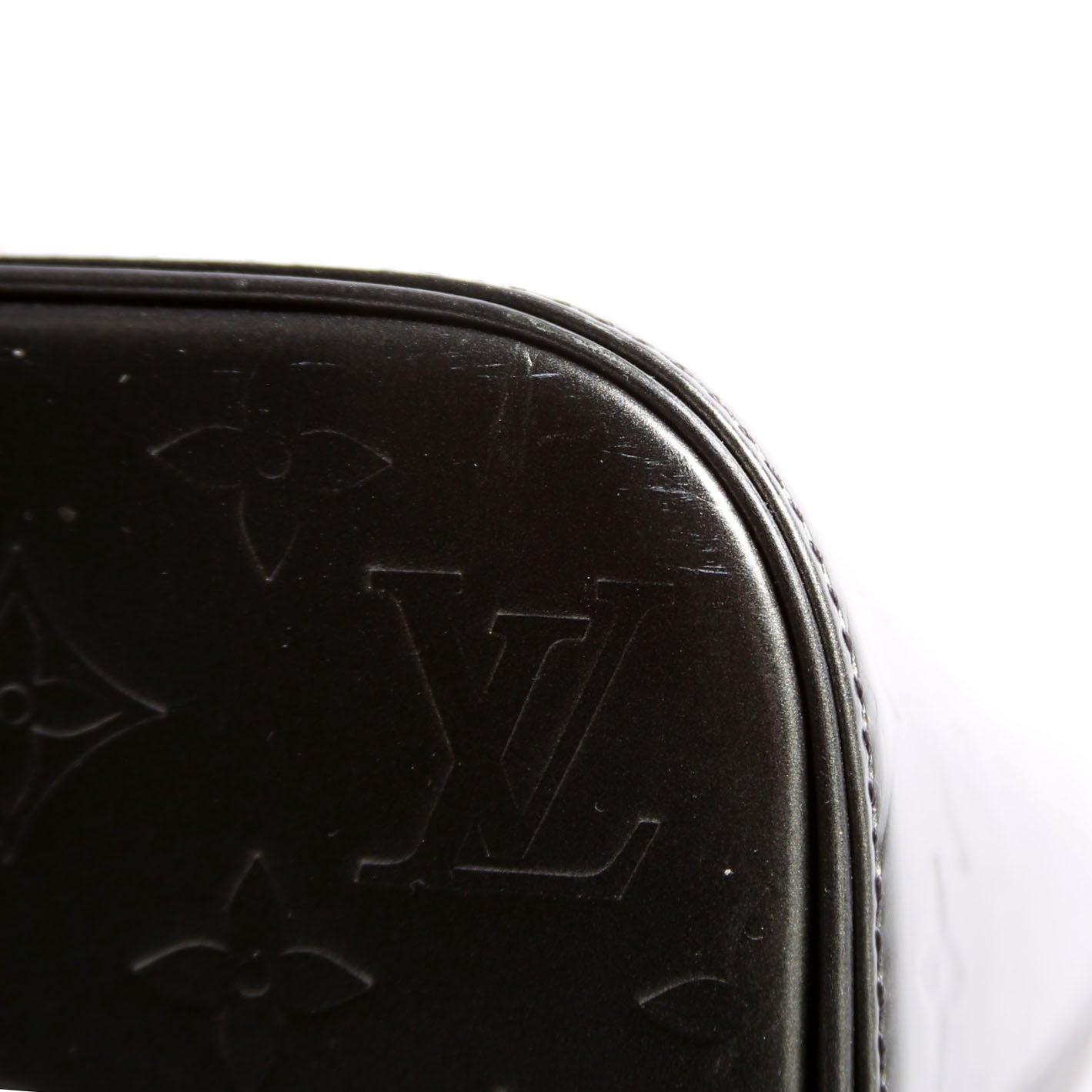 Stockton Monogram Mat Leather Gray