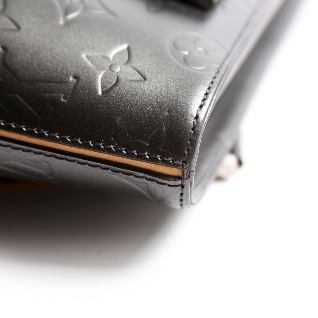 Stockton Monogram Mat Leather Gray