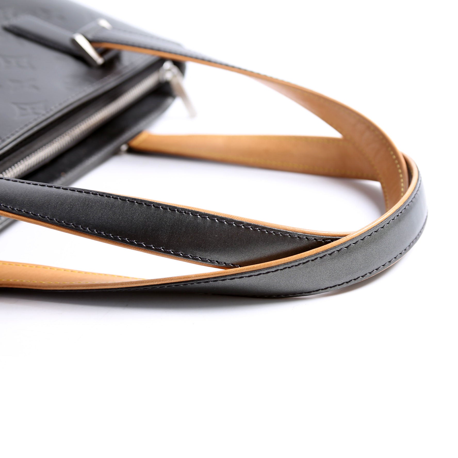 Stockton Monogram Mat Leather Gray