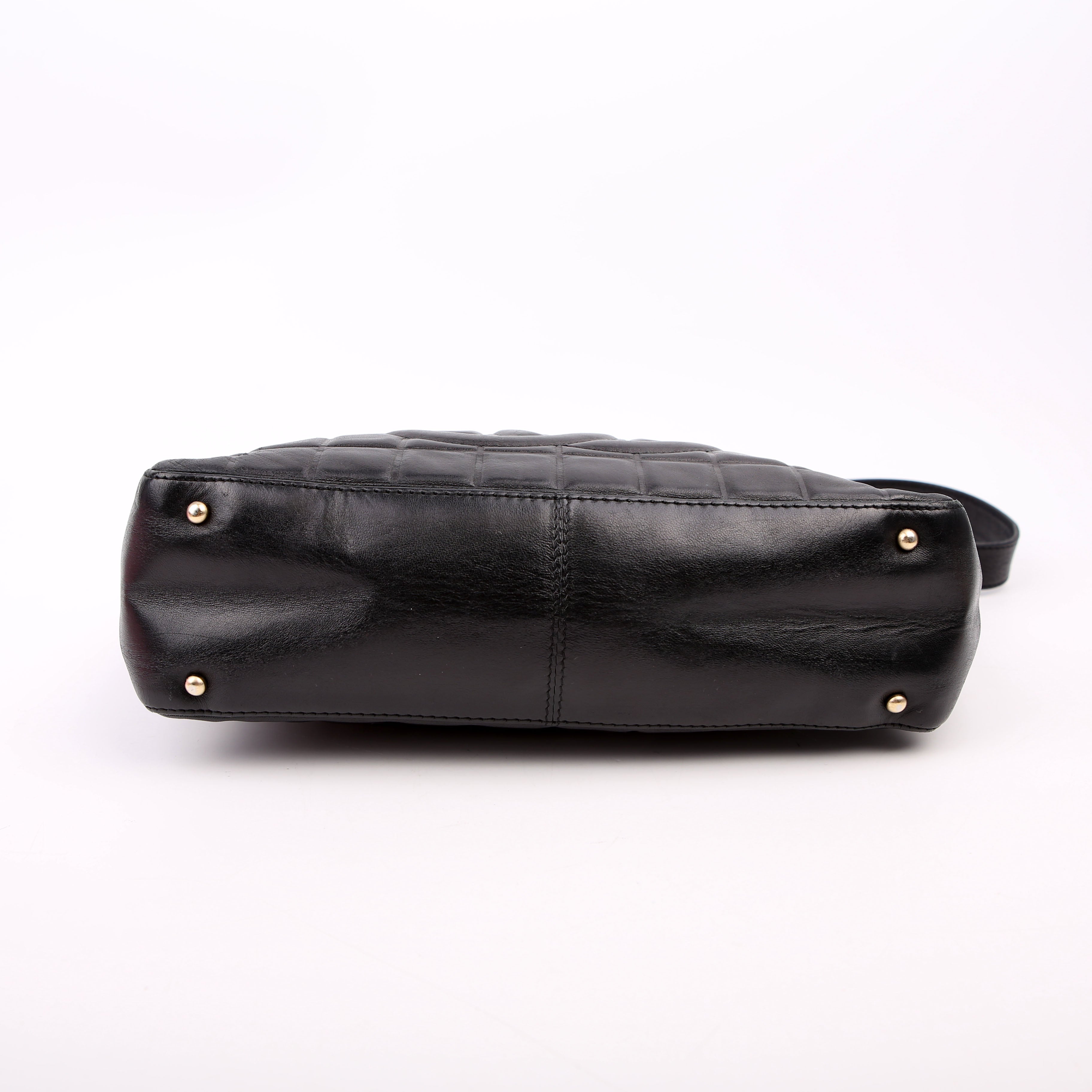 Chocolate Bar Shoulder Bag Lambskin Black
