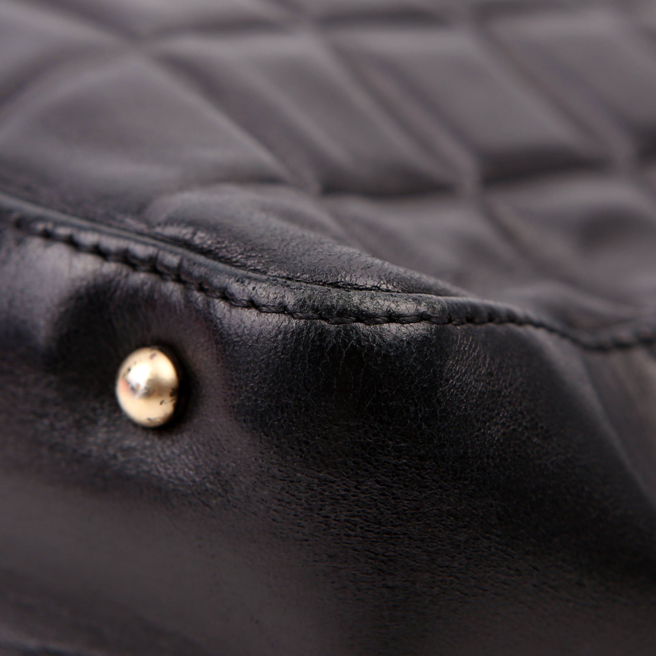 Chocolate Bar Shoulder Bag Lambskin Black