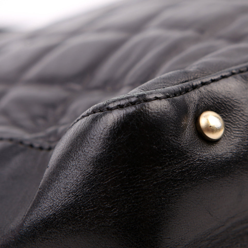 Chocolate Bar Shoulder Bag Lambskin Black