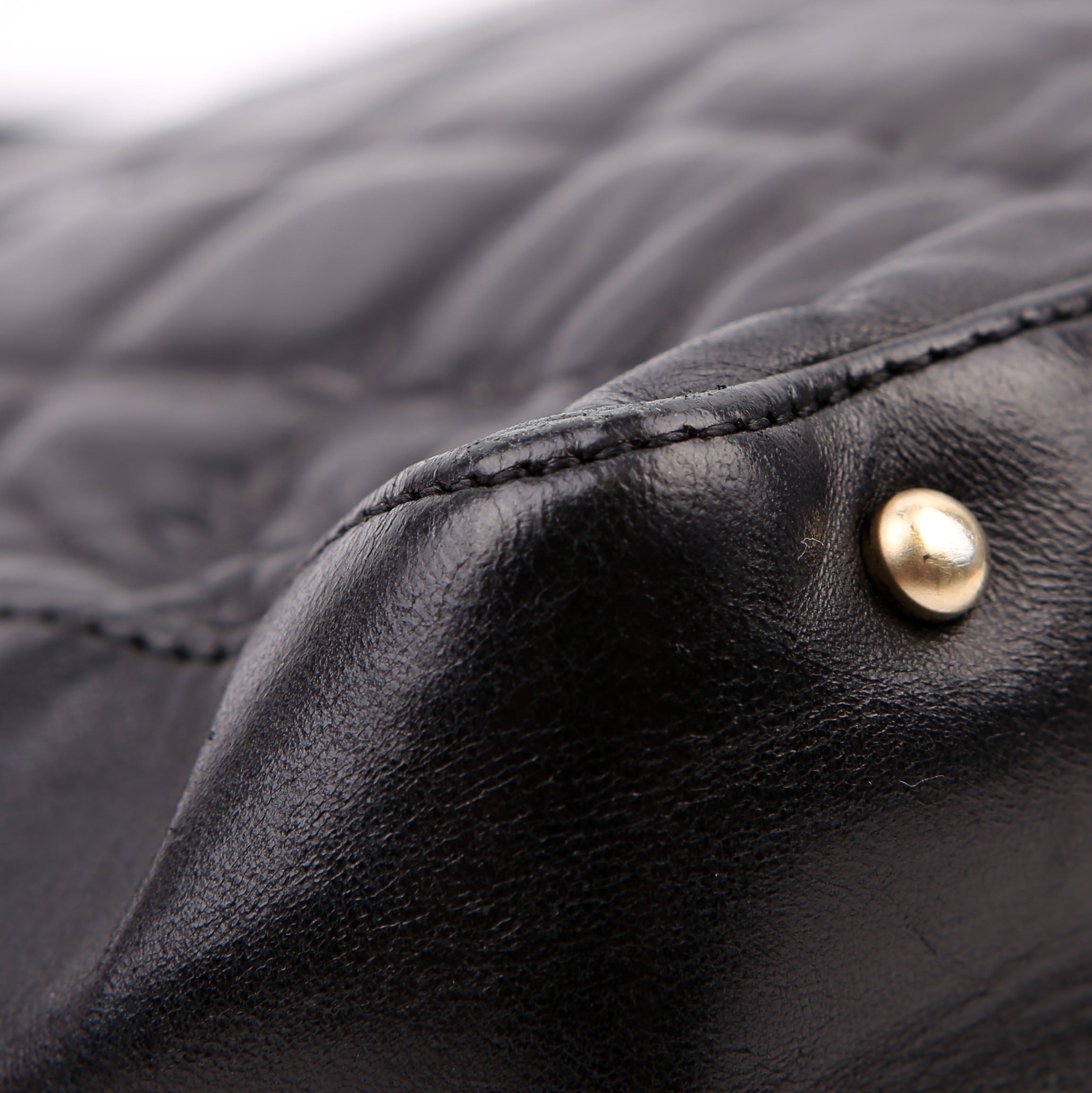 Chocolate Bar Shoulder Bag Lambskin Black