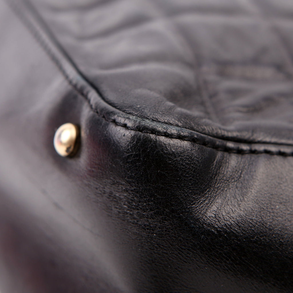 Chocolate Bar Shoulder Bag Lambskin Black