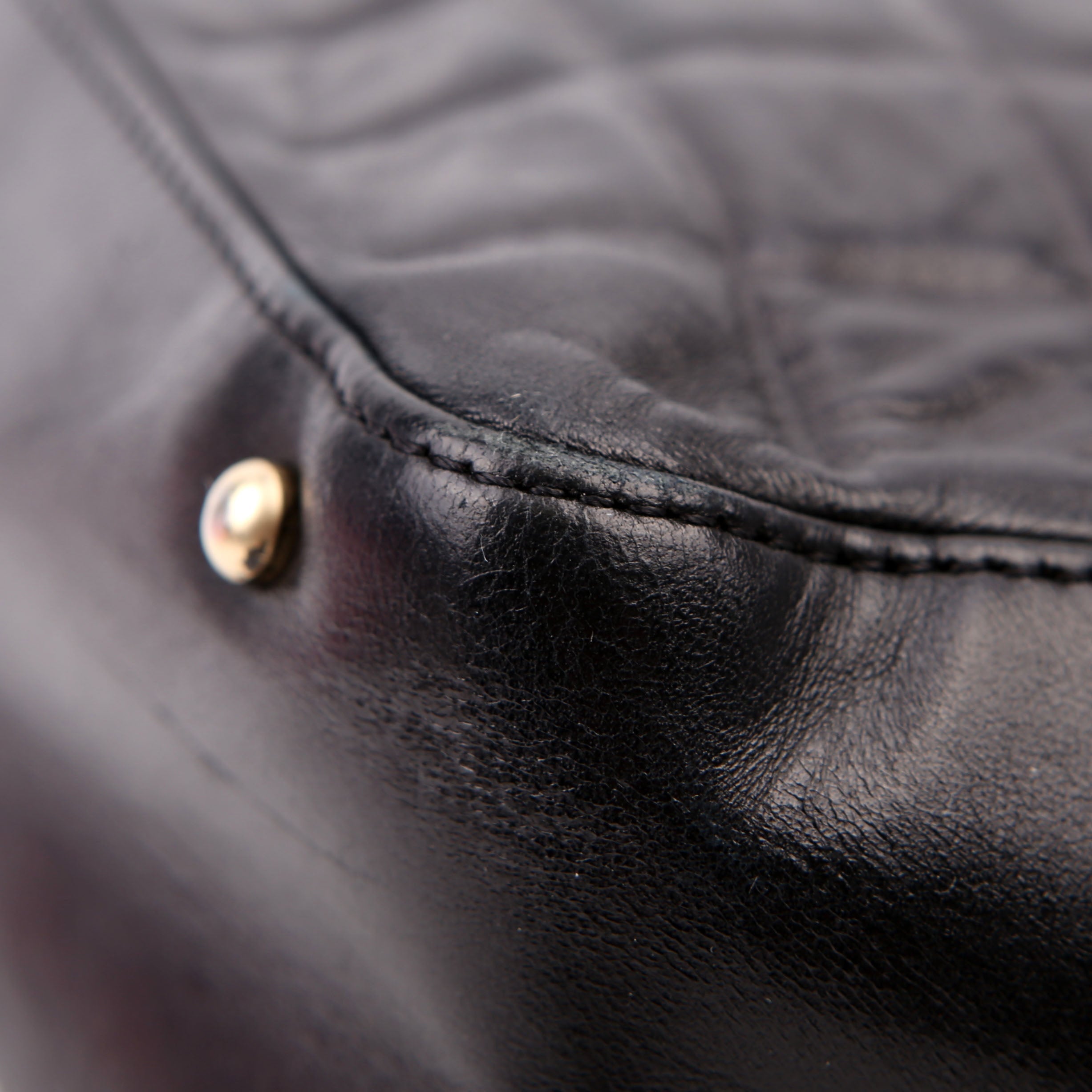 Chocolate Bar Shoulder Bag Lambskin Black