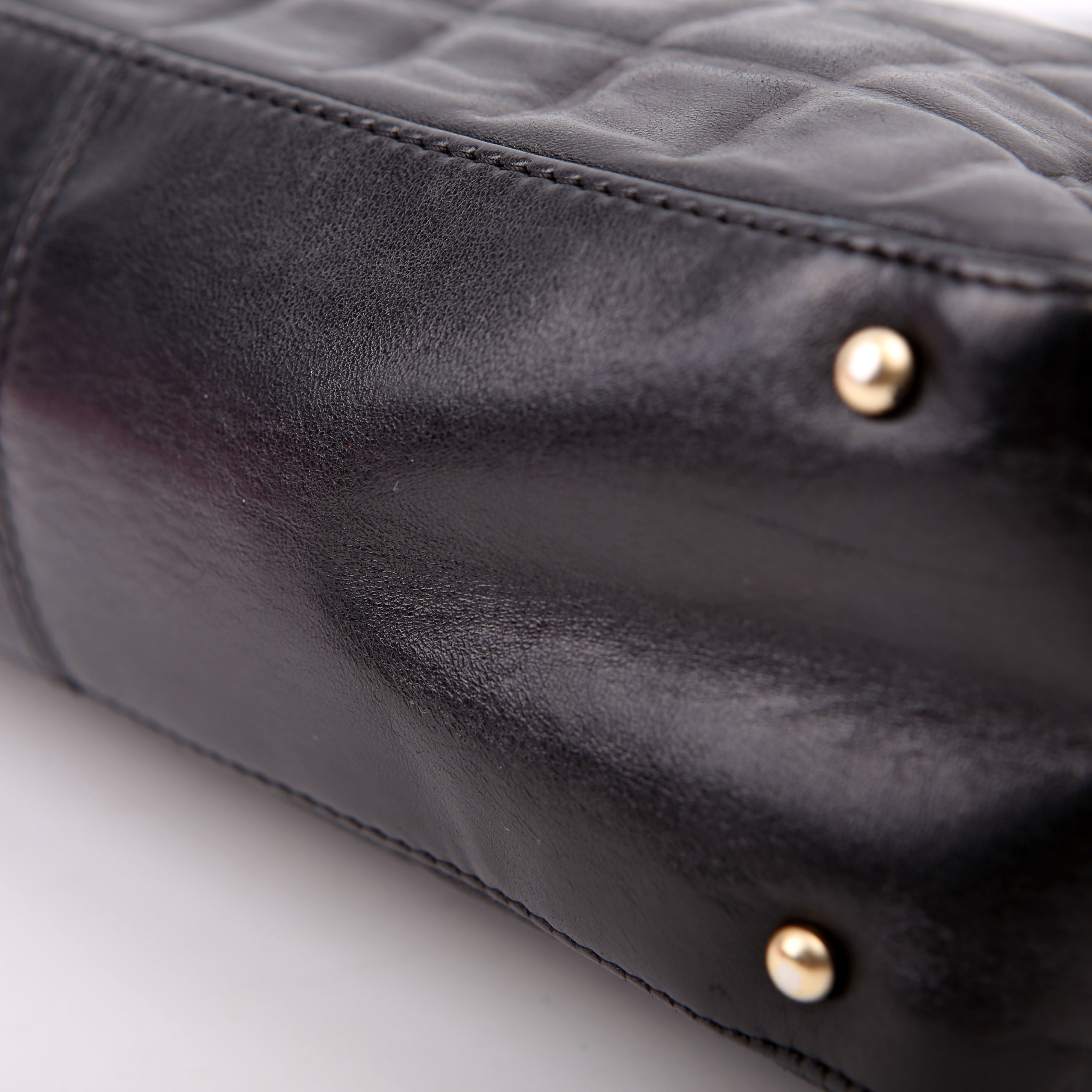 Chocolate Bar Shoulder Bag Lambskin Black