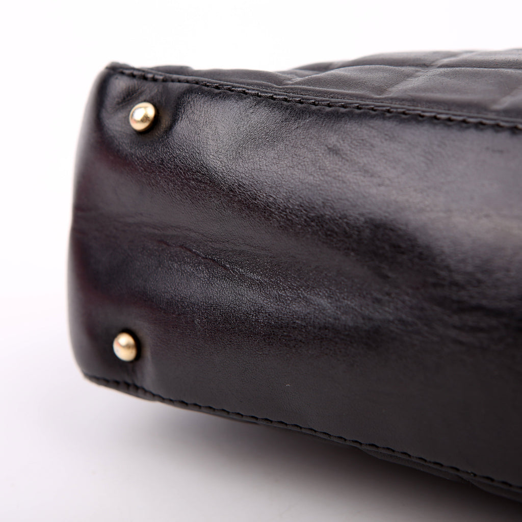 Chocolate Bar Shoulder Bag Lambskin Black