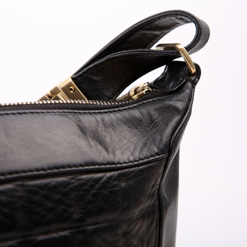 Chocolate Bar Shoulder Bag Lambskin Black
