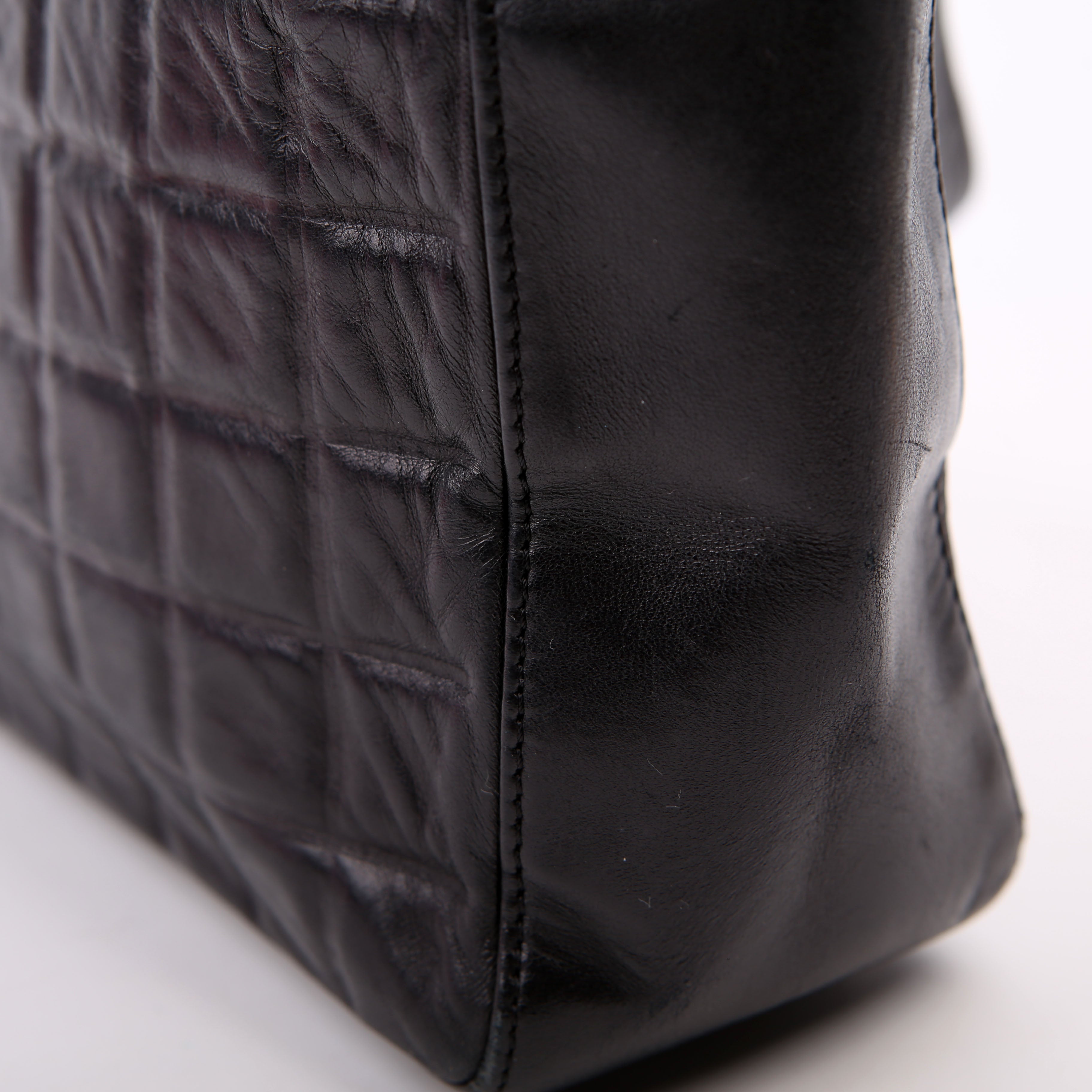Chocolate Bar Shoulder Bag Lambskin Black