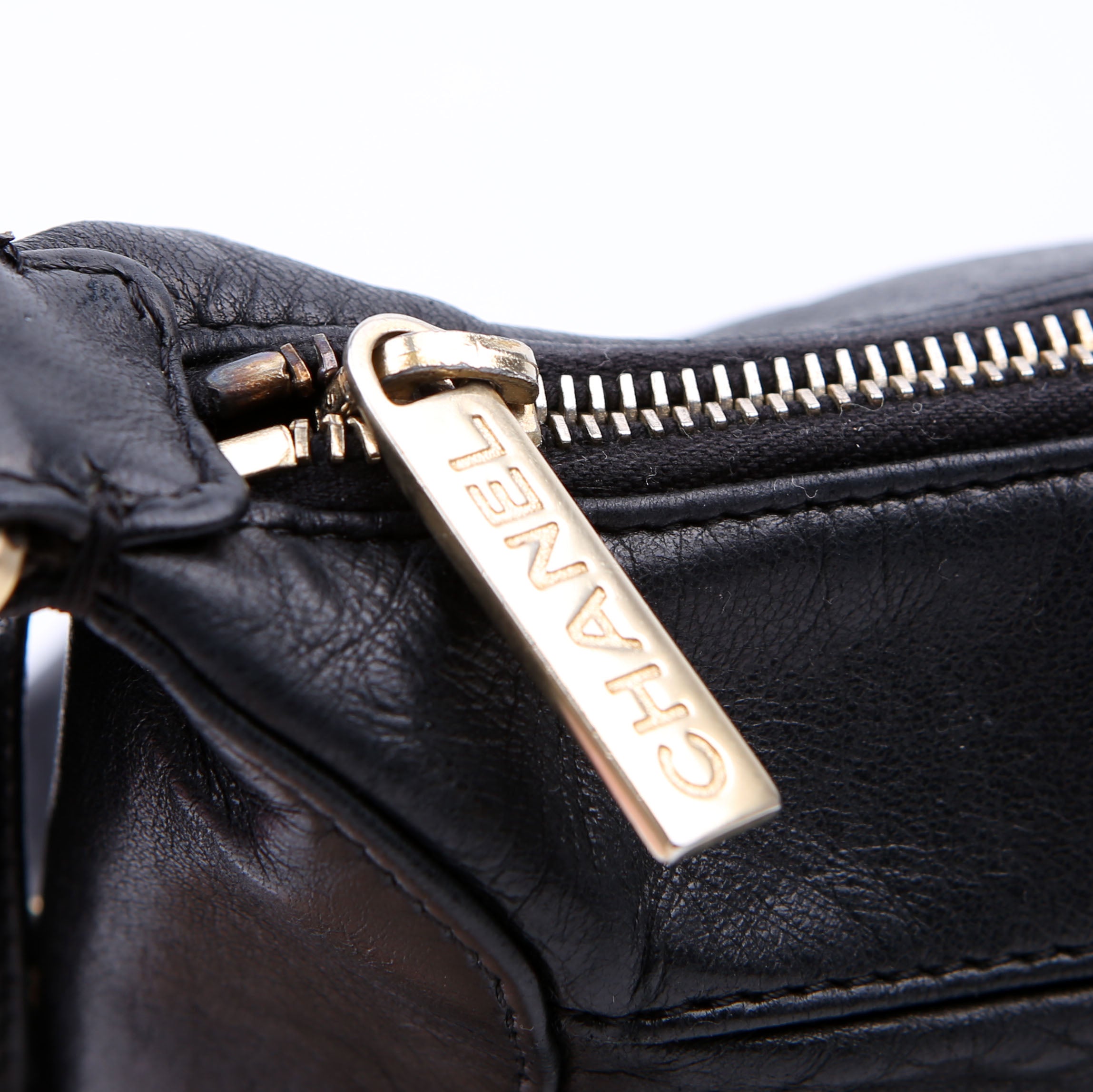 Chocolate Bar Shoulder Bag Lambskin Black