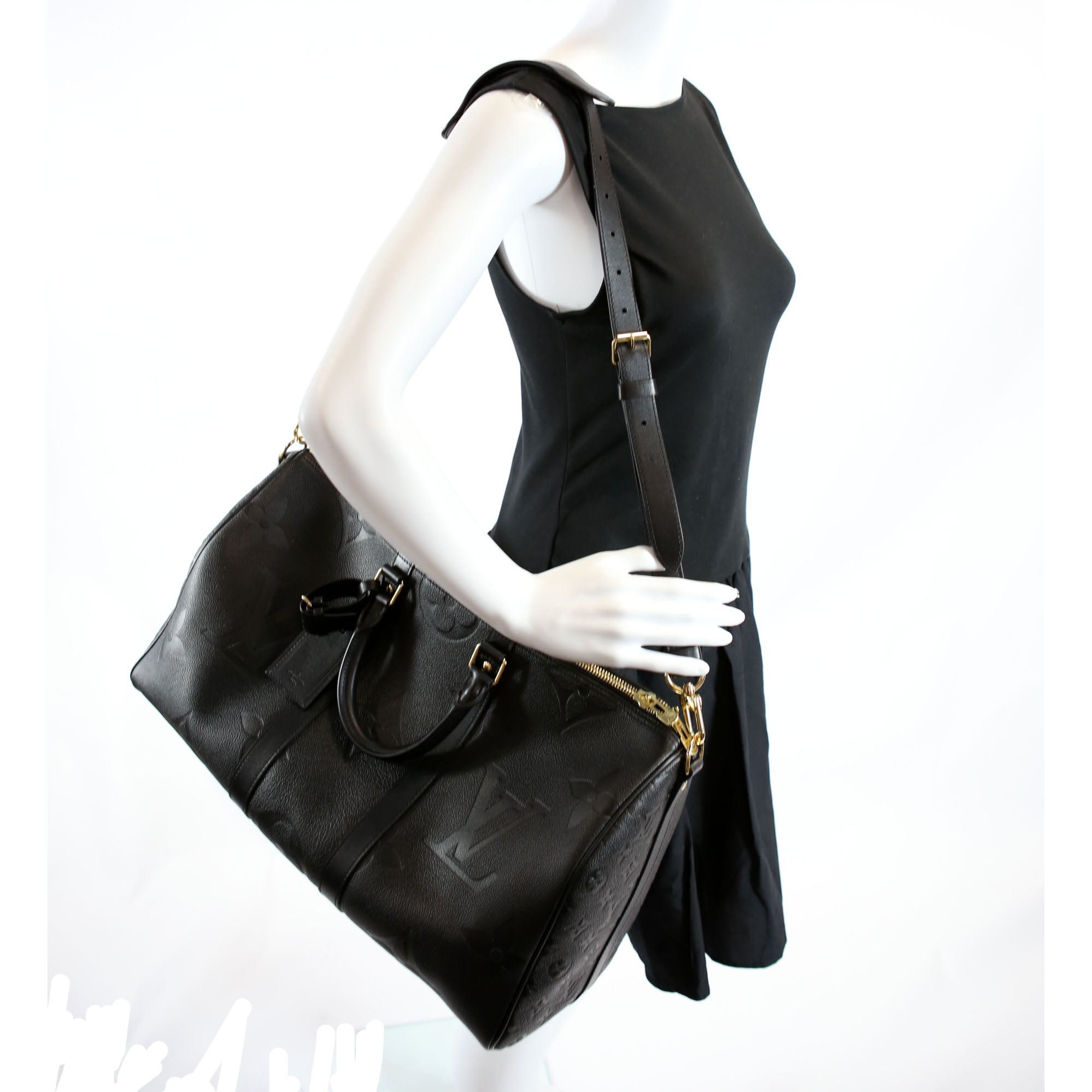 Keepall 45 Bandouliere Giant Empreinte Black
