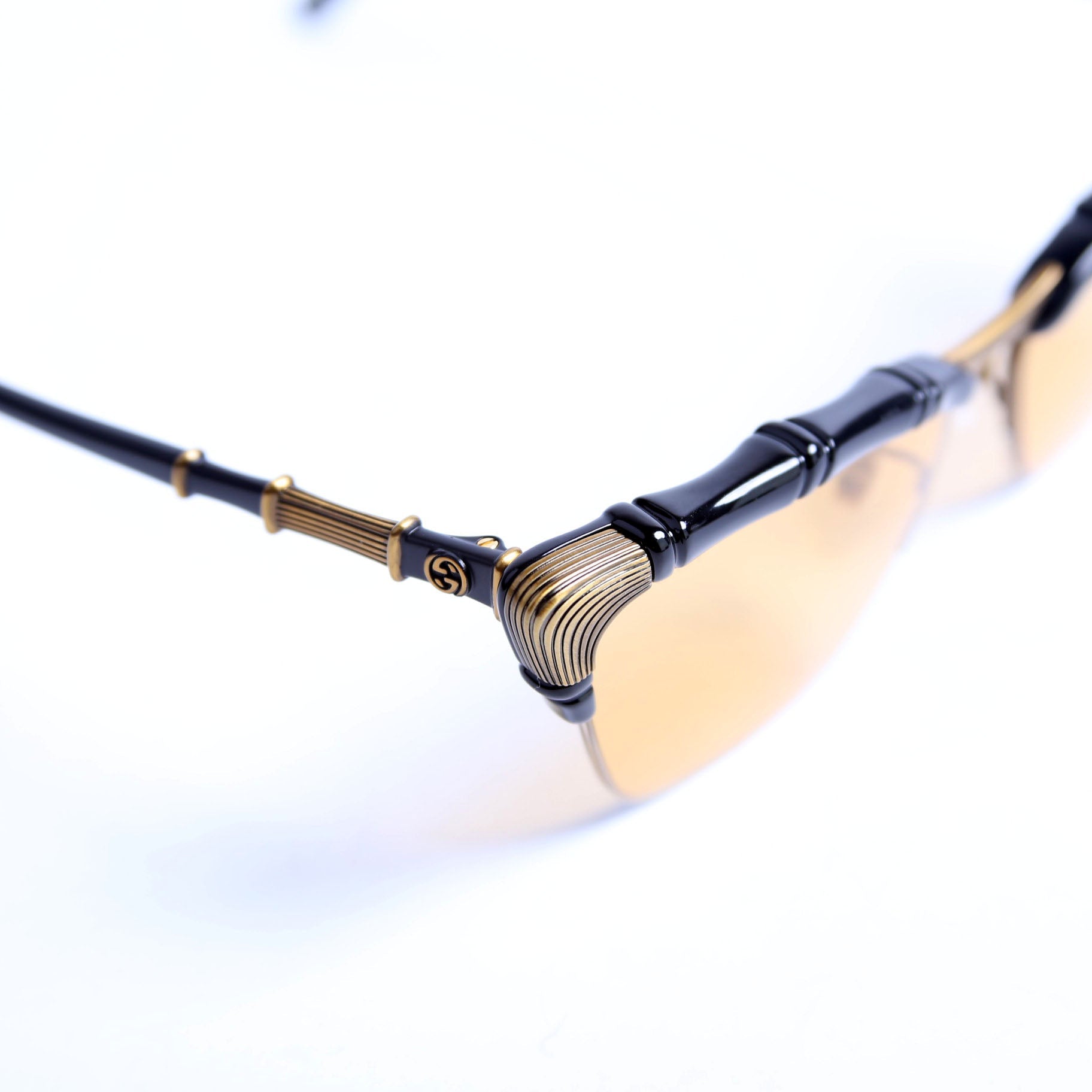 GG0660S Bamboo Frame Sunglasses Black/Gold