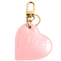 Love Lock Heart Vernis Key Ring Bag Charm Pink