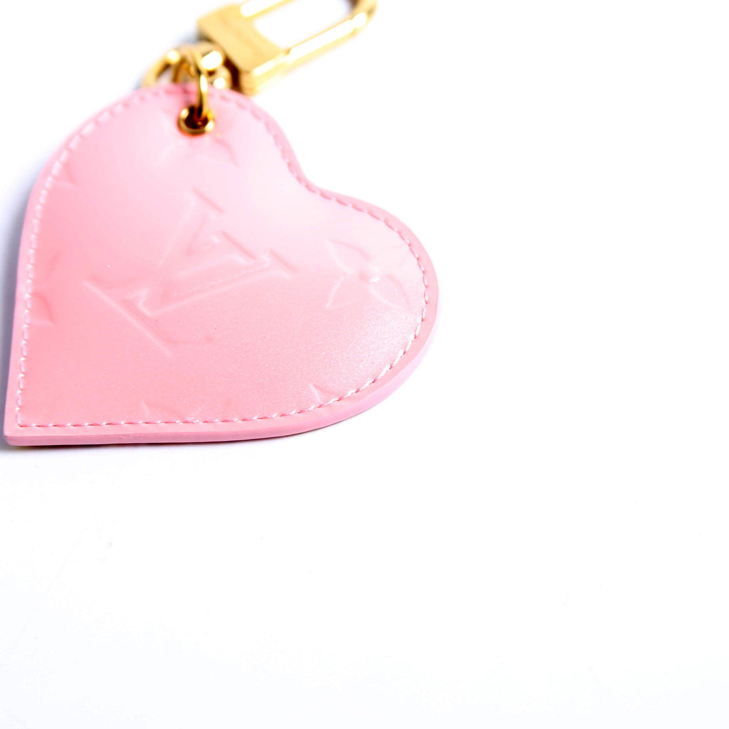 Love Lock Heart Vernis Key Ring Bag Charm Pink