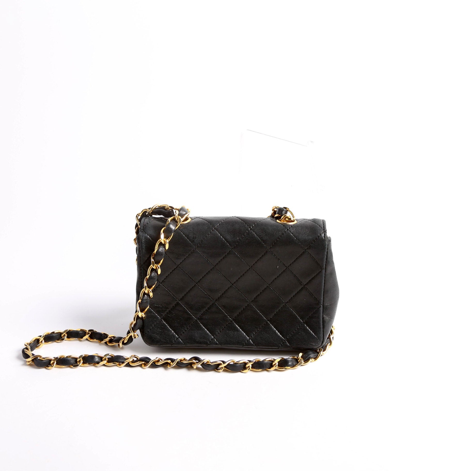 CC Quilted Lambskin Extra Mini Flap Bag 1M Vintage Black