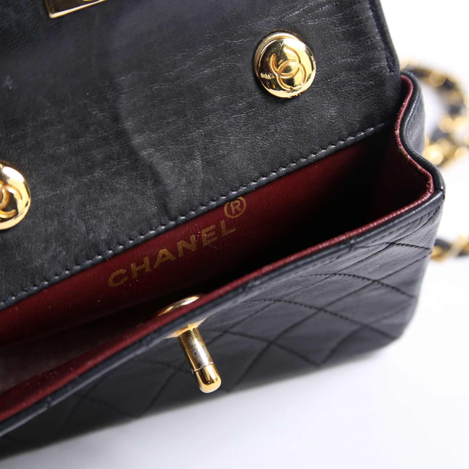 CC Quilted Lambskin Extra Mini Flap Bag 1M Vintage Black