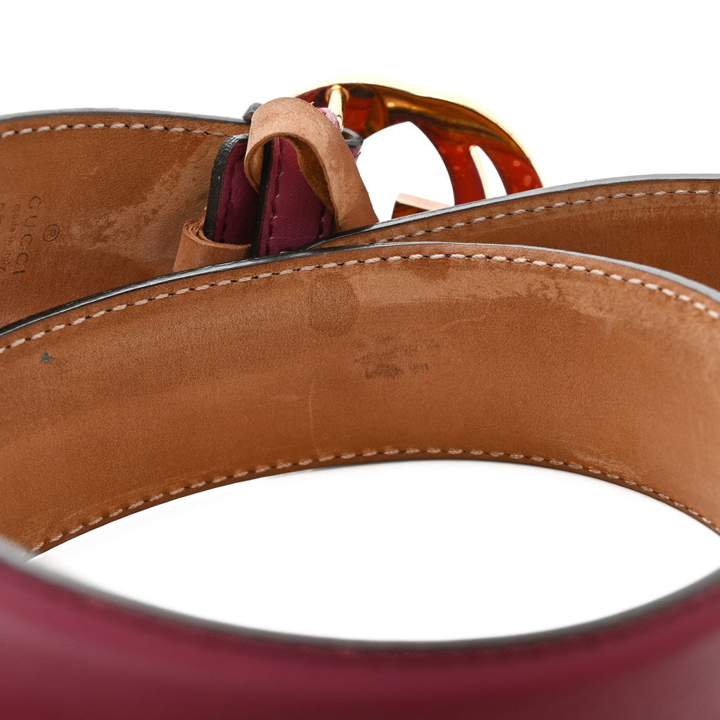 Gucci Moon Calfskin Interlocking G 37mm Belt 80 32 Glossy Pink