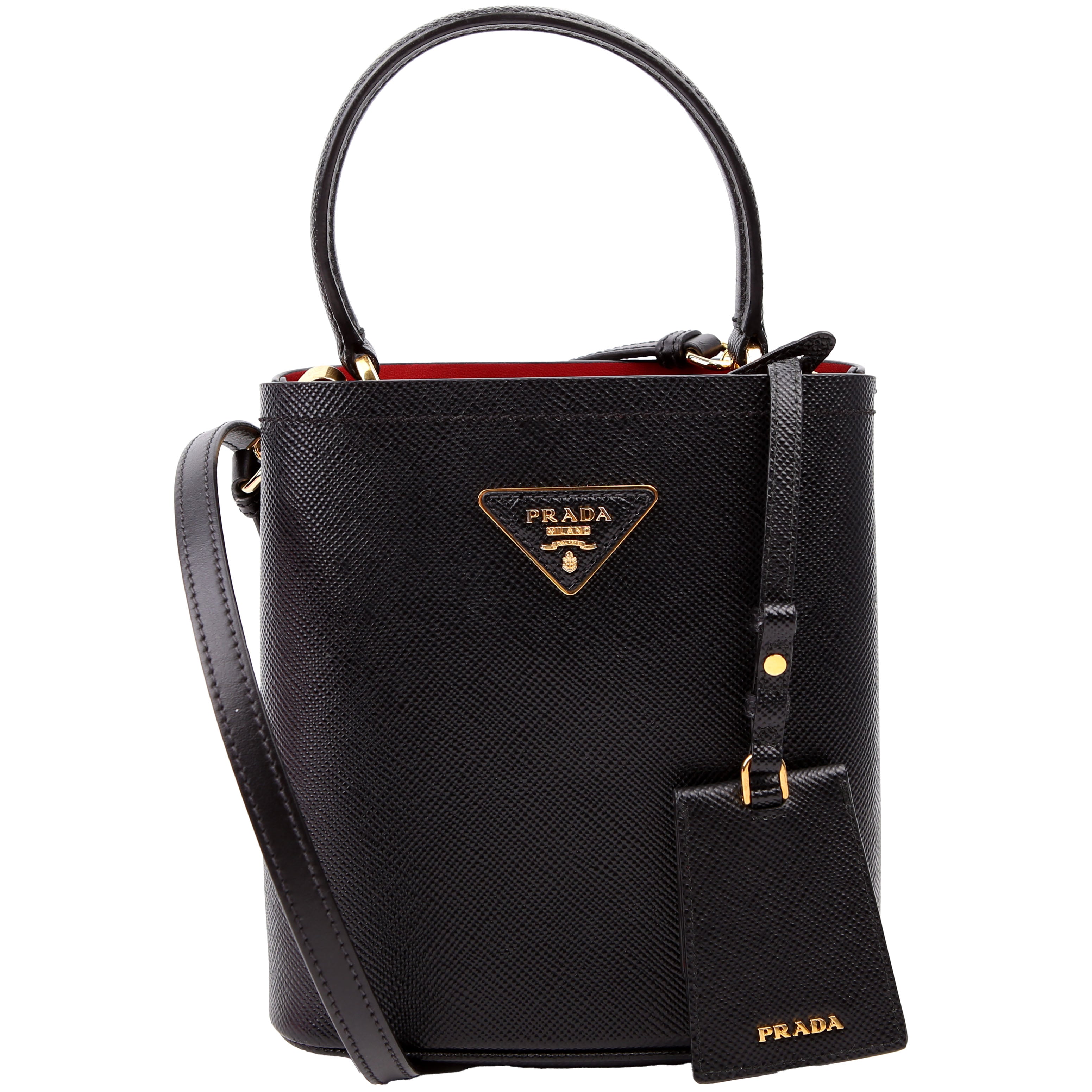1BA217 Saffiano Cuir Small Panier Bag Black