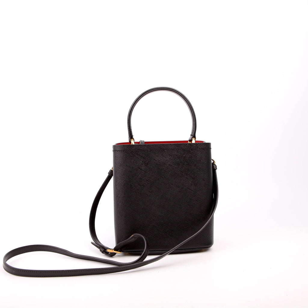 1BA217 Saffiano Cuir Small Panier Bag Black