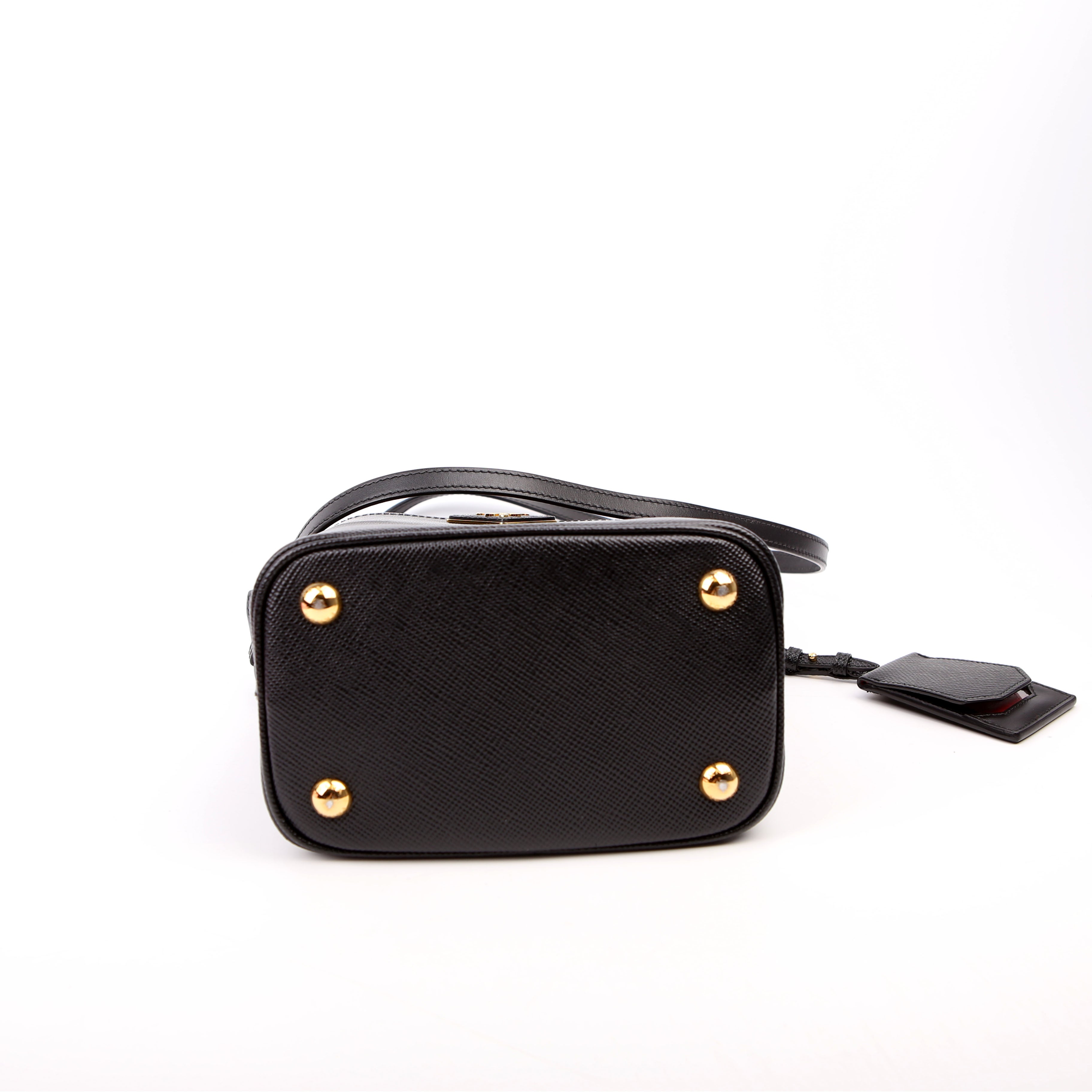 1BA217 Saffiano Cuir Small Panier Bag Black