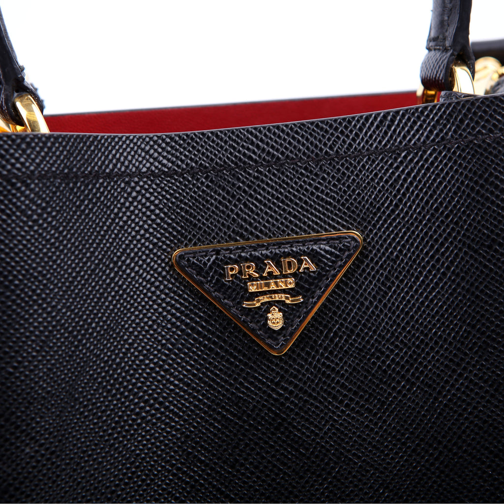 1BA217 Saffiano Cuir Small Panier Bag Black