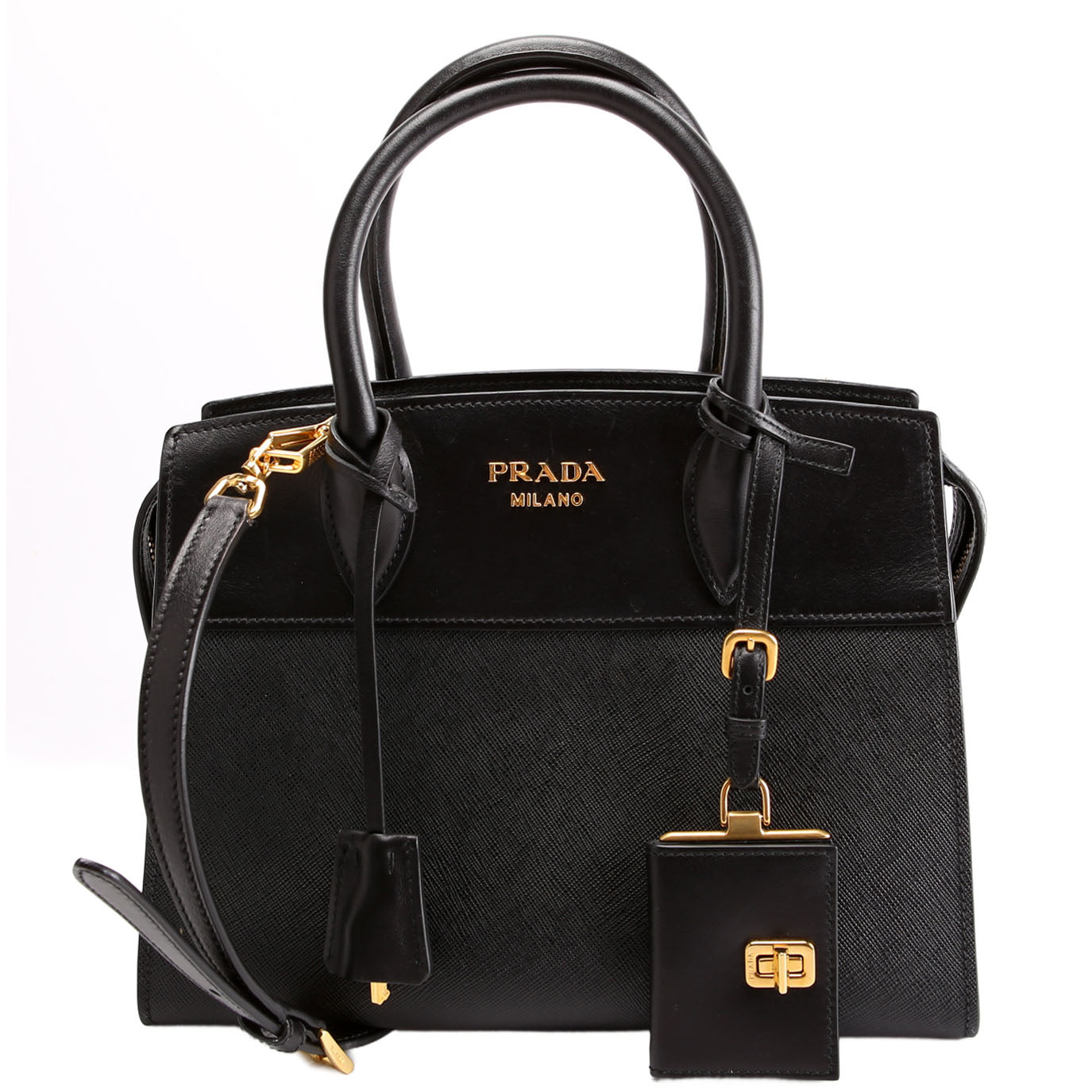 Esplanade City Calfskin Small Black/Gold
