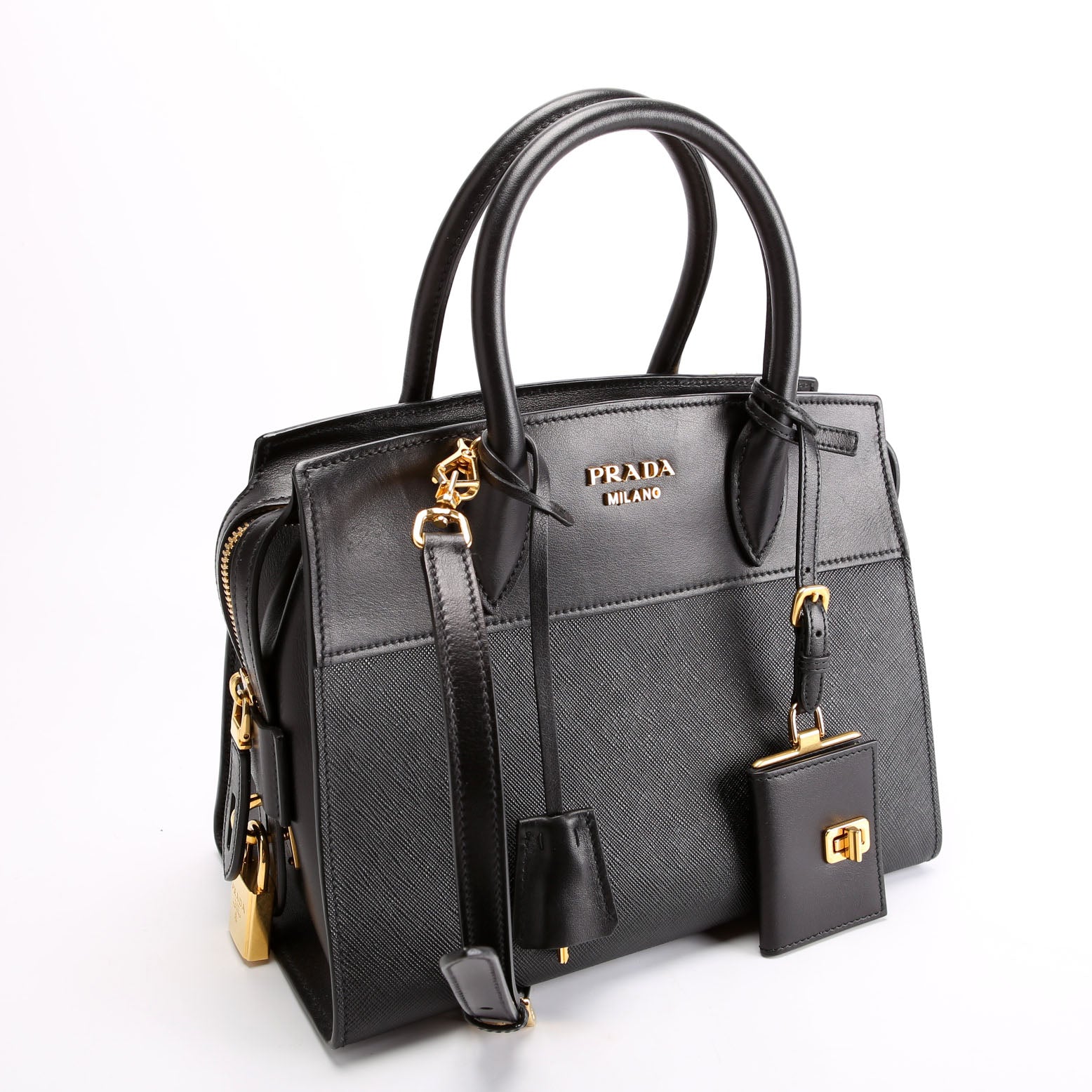 Esplanade City Calfskin Small Black/Gold
