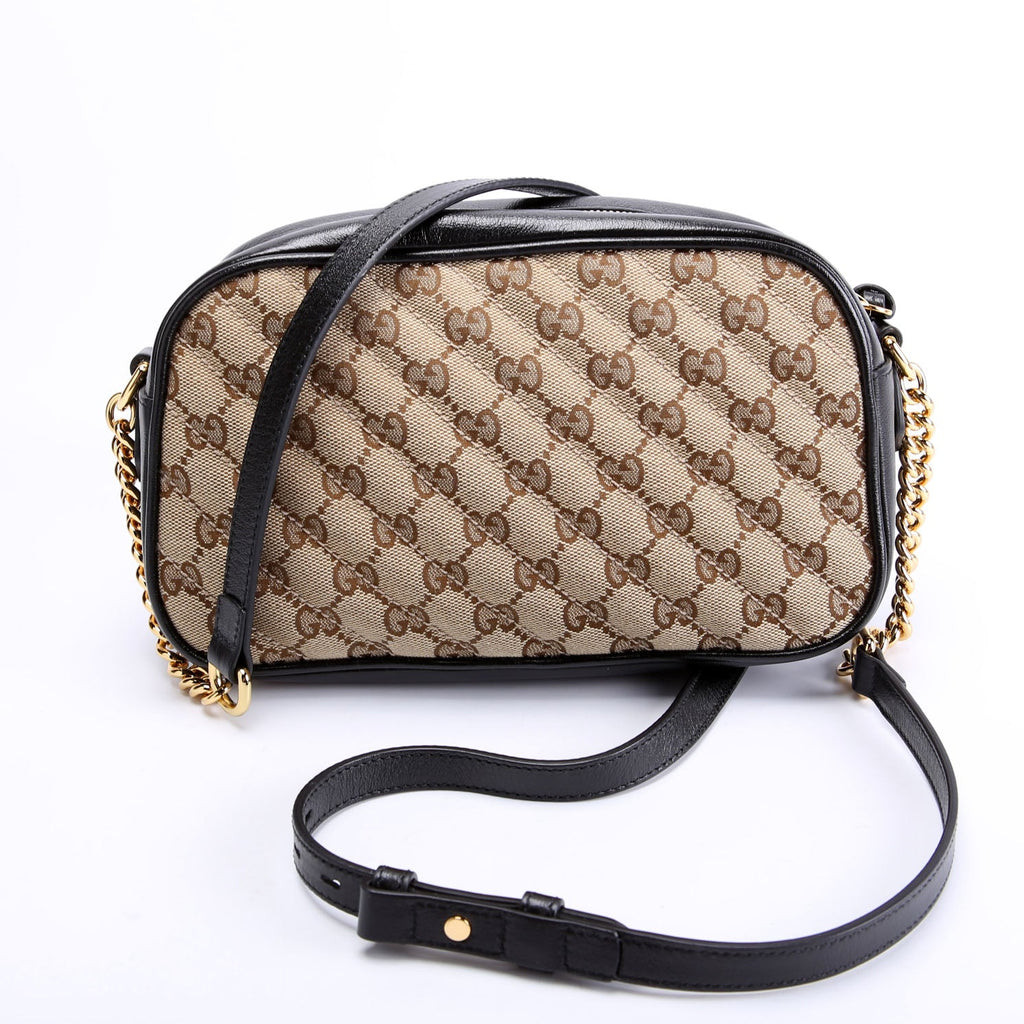Gucci 447632 Marmont Small Canvas Camera Black/Brown