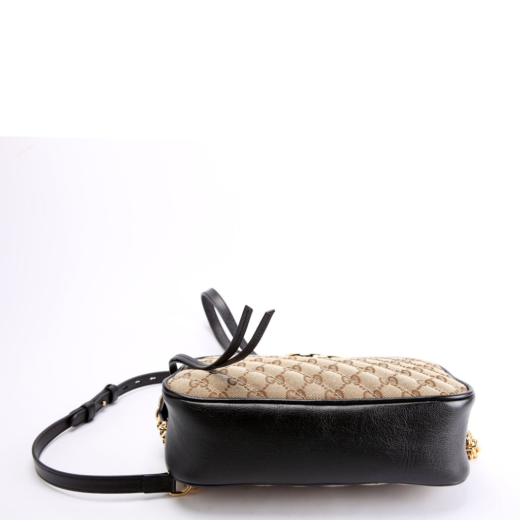 Gucci 447632 Marmont Small Canvas Camera Black/Brown