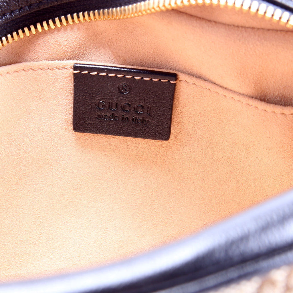 Gucci 447632 Marmont Small Canvas Camera Black/Brown