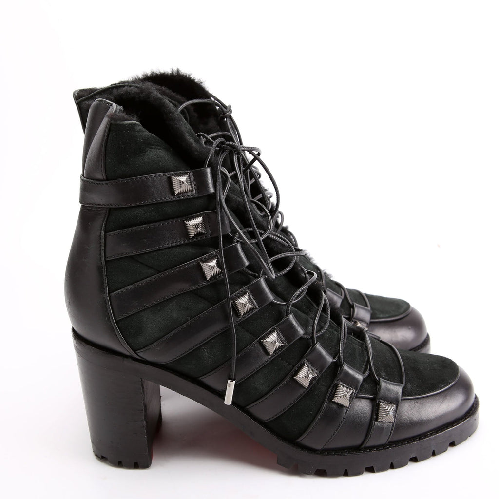 Leather Combat Boots Size 39