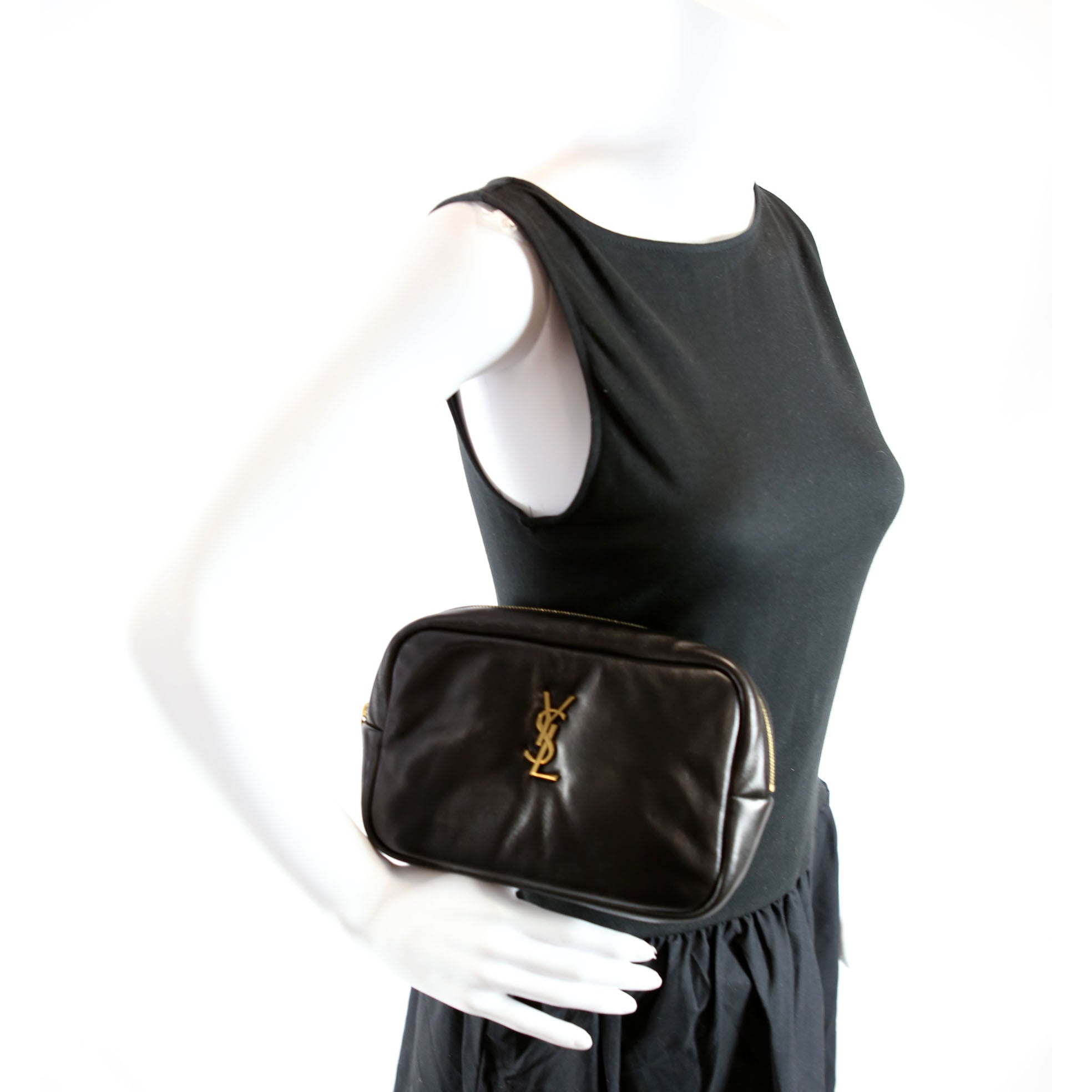 Calypso Cosmetic Pouch Lambskin 767101 Black