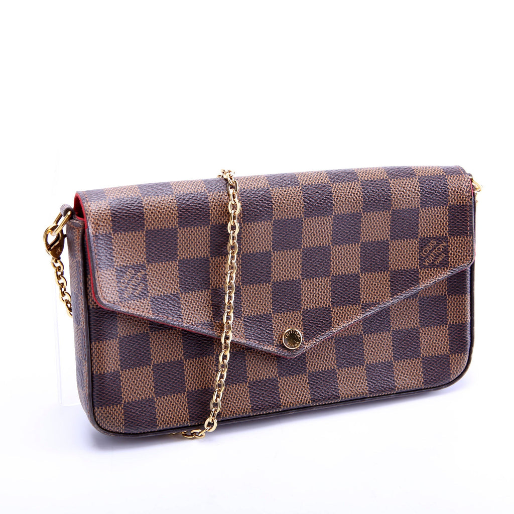 Pochette Felicie Damier Ebene Red