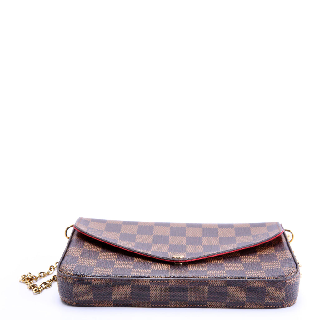 Pochette Felicie Damier Ebene Red