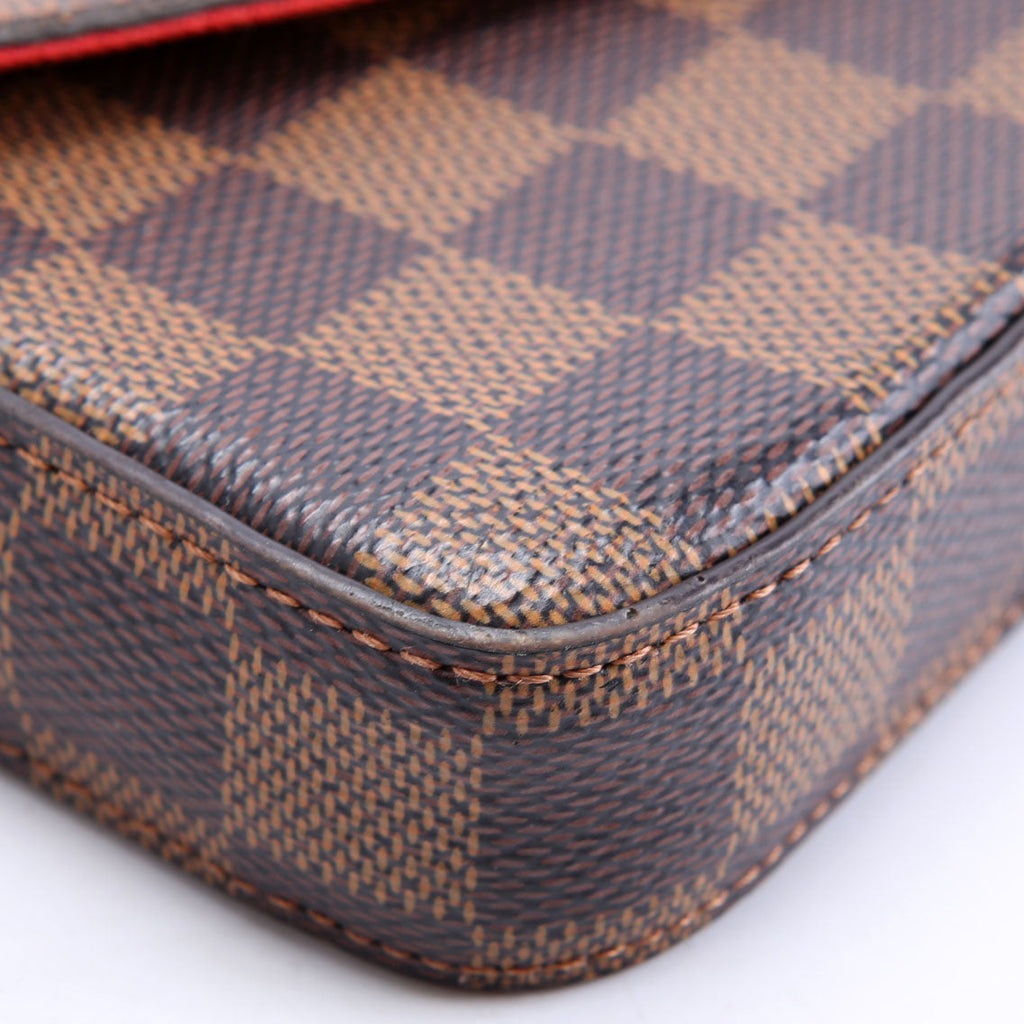 Pochette Felicie Damier Ebene Red
