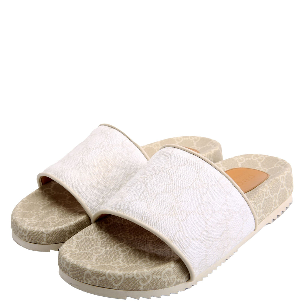 GG Supreme Demetra Slides Size 6 (Women's 38) Beige/White