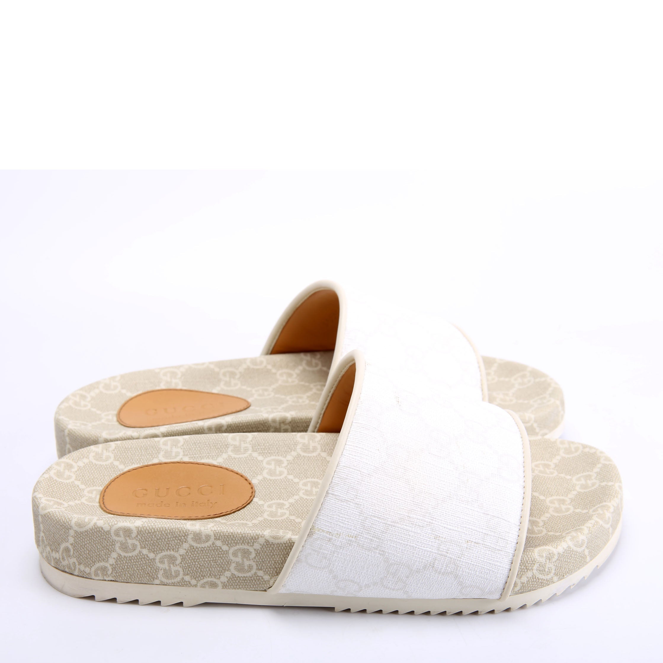 GG Supreme Demetra Slides Size 6 (Women's 38) Beige/White