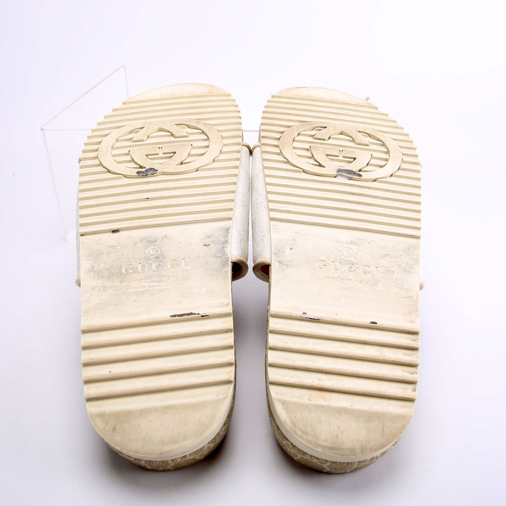 GG Supreme Demetra Slides Size 6 (Women's 38) Beige/White
