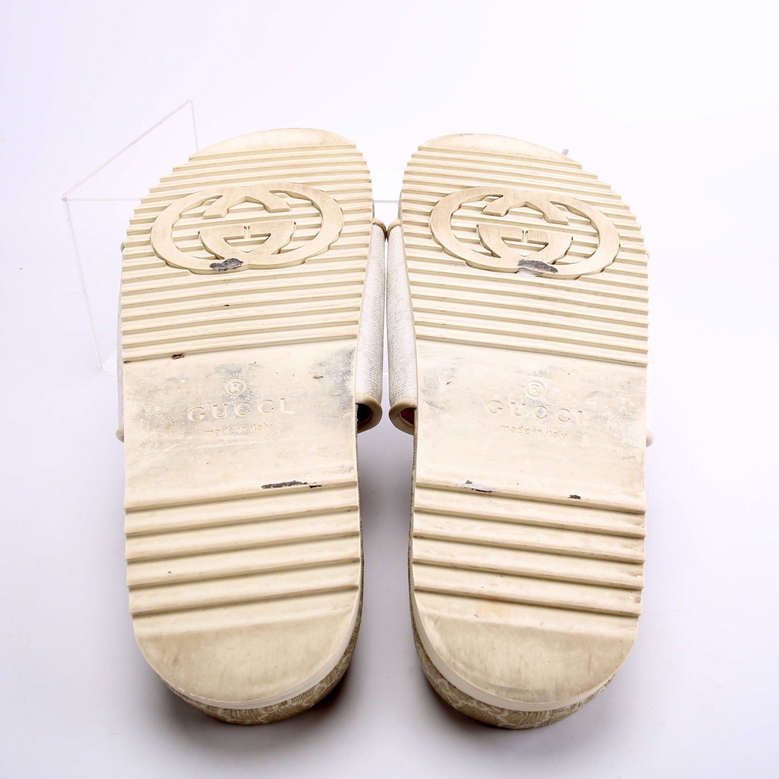 GG Supreme Demetra Slides Size 6 (Women's 38) Beige/White
