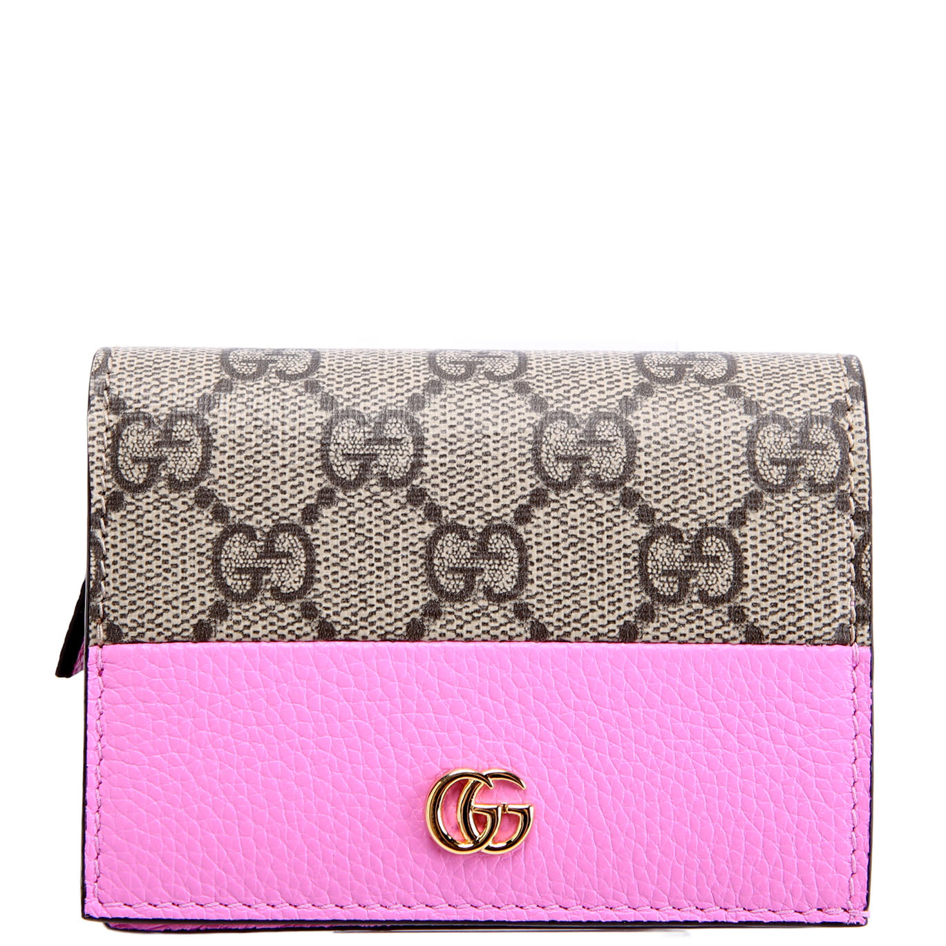 841358 GG Marmont Bi-Color Wallet Small Pink