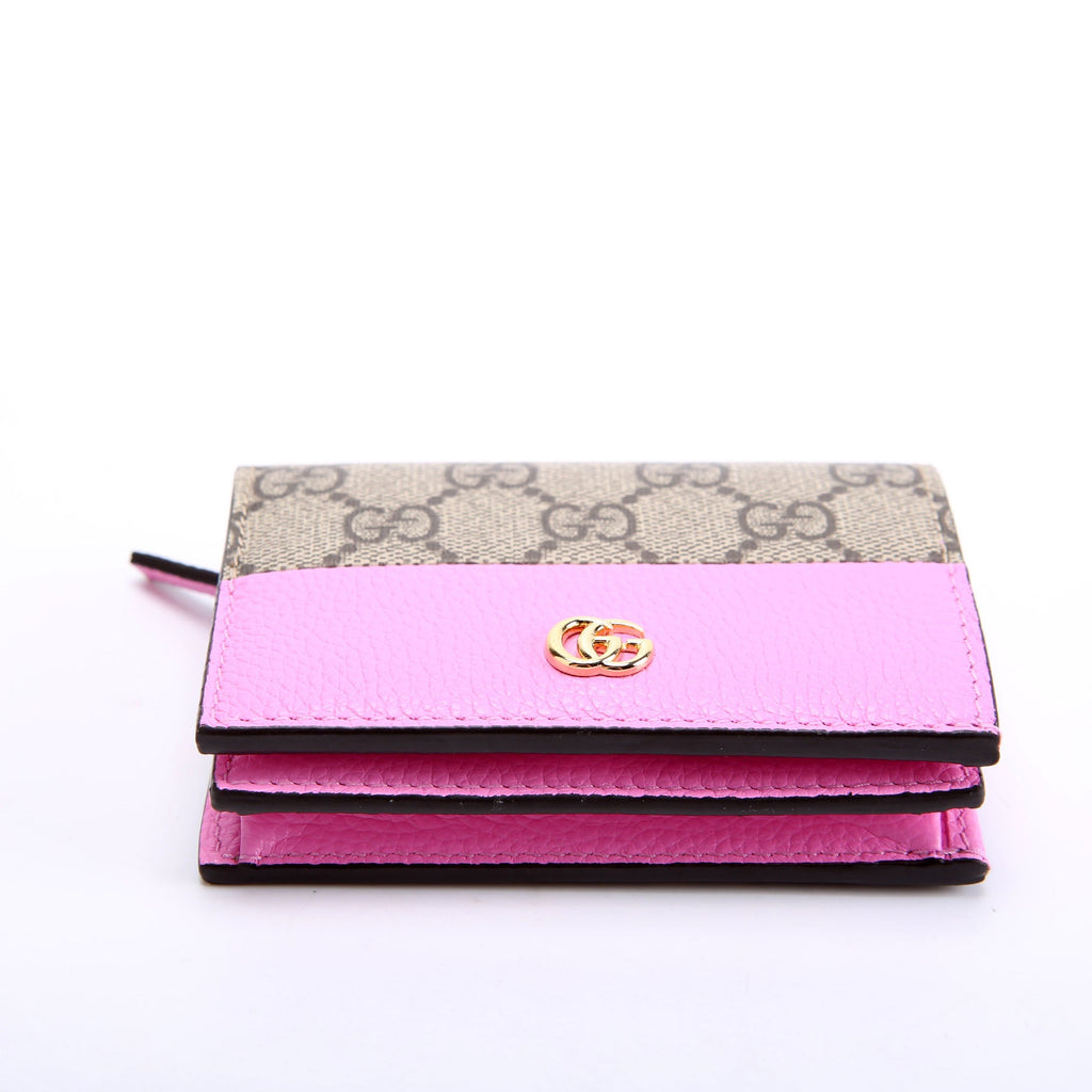 841358 GG Marmont Bi-Color Wallet Small Pink
