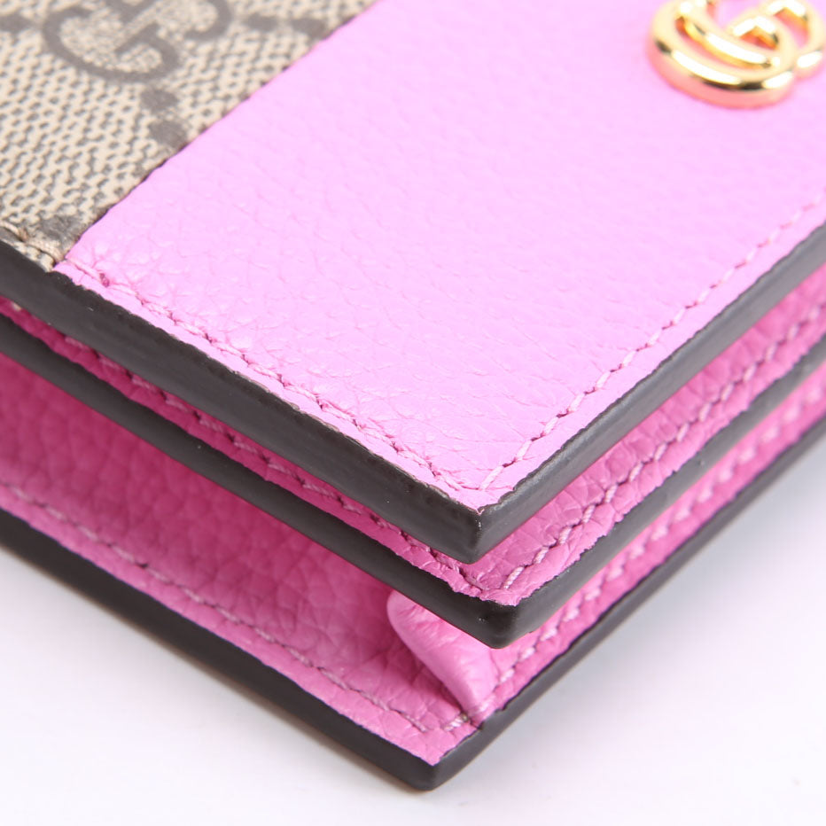 841358 GG Marmont Bi-Color Wallet Small Pink