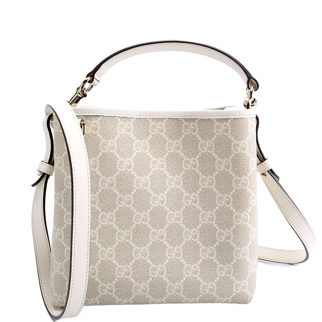 815118 GG Emblem Bucket Small Ivory