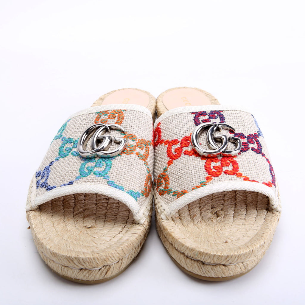 GG Psychedelic Marmont Espadrille Slides Size 40
