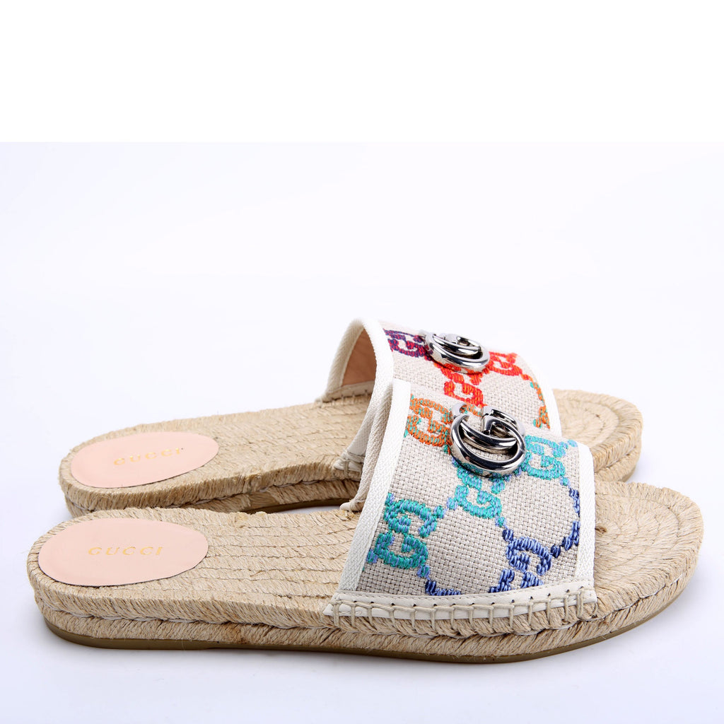 GG Psychedelic Marmont Espadrille Slides Size 40