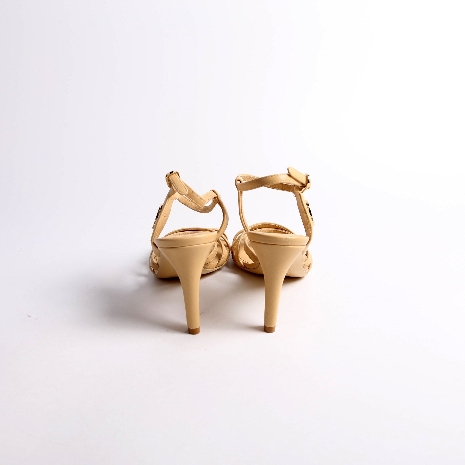 CC Logo Strappy Sandal Heels Size 36 Tan