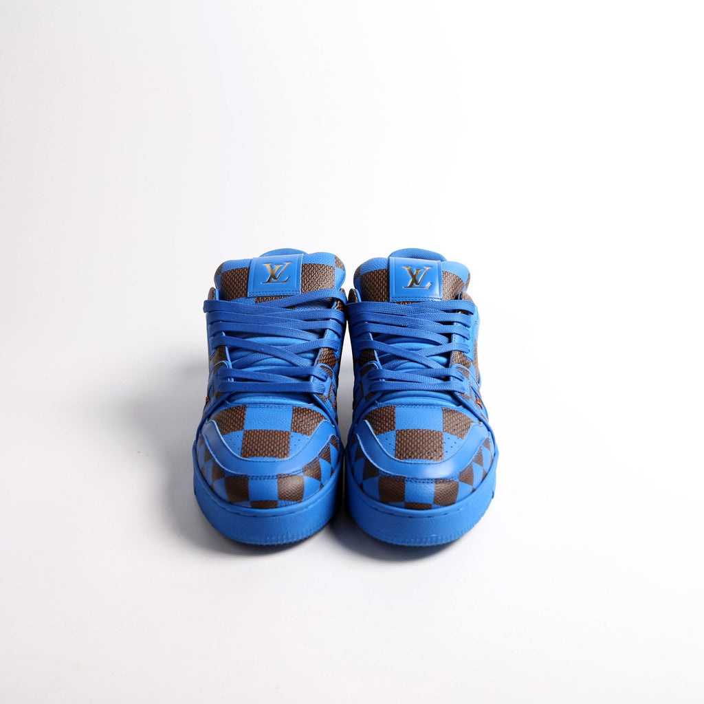 LV Trainer Damier Pop Sneakers Size 8 (US41) Blue/Brown